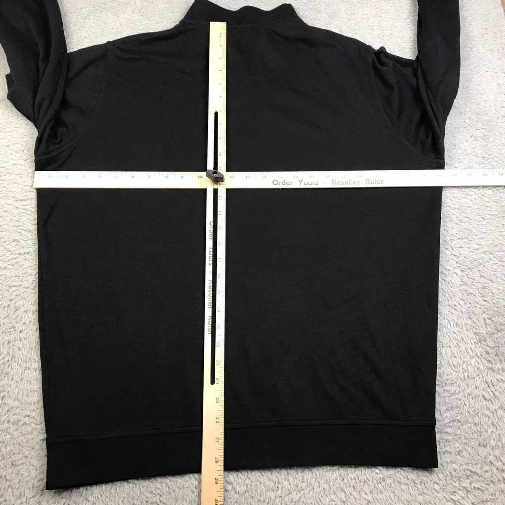Peter Millar Sweater Mens XL Black Cotton Modal 1/4 Zip Stretch Golf Pullover